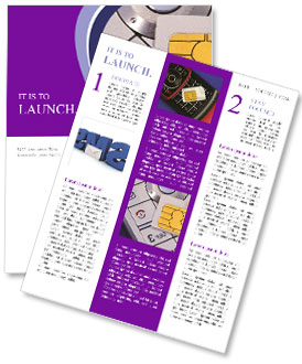 Isolated Blue Concept Of Wireless Communication Featuring A Sim Card-Equipped Cellphone Newsletter Template