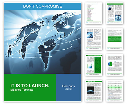 Internet Connection Around the World Word Template