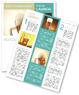 Colorful Gradient Background With Beer Glasses For Perfect Drinking Experience Newsletter Template