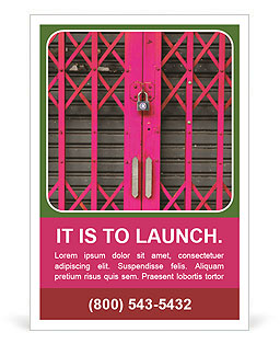 Utilize A Pink Steel Door To Enhance Your Interior Design Ad Template