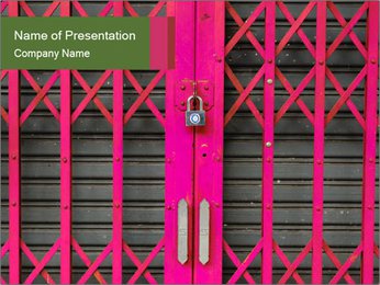 Pink Metal Gate PowerPoint Template
