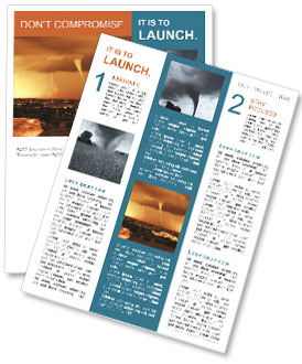 City Engulfed In Hurricane With A Stunning Sunset Fire View Newsletter Template