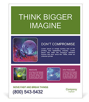 Technology-Styled World Map With Fiber Optic Backdrop Poster Template