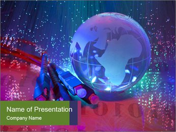 Hightech Lilac Globe PowerPoint Template