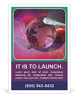 Technology Background With Fiber Optics Network Globe Ad Template