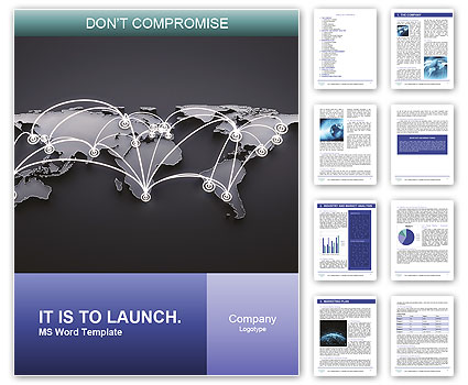 Concept Of Global Business In 3D Rendering Word Template