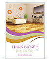 Contemporary White Room With Vibrant Orange Accents Ad Template