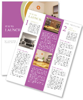 Contemporary White Room With Vibrant Orange Accents Newsletter Template