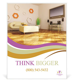 Contemporary White Room With Vibrant Orange Accents Poster Template