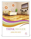 Contemporary White Room With Vibrant Orange Accents Poster Template