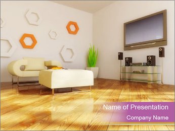 Stylish Light Living Room PowerPoint Template