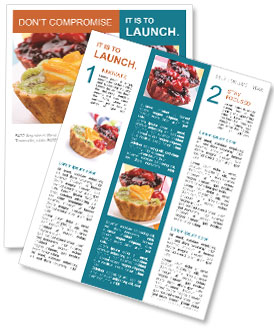 White Cake Topped With Fresh Berries For A Delicious Dessert Newsletter Template