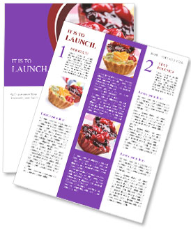 Berry-Topped Cake On A White Background Newsletter Template