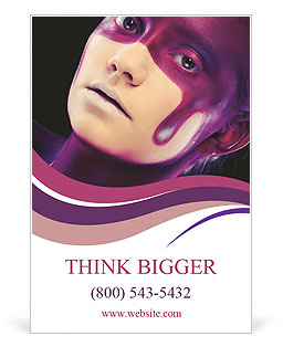 Creative Face-Art On A Young Woman For A Distinctive Look Ad Template