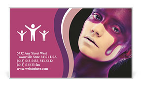 Creative Face-Art On A Young Woman For A Distinctive Look Business Card Template
