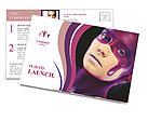 Creative Face-Art On A Young Woman For A Distinctive Look Postcard Template