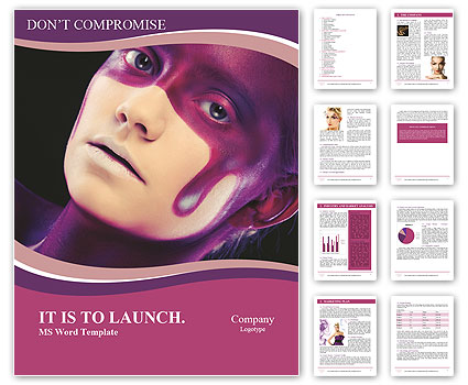 Creative Face-Art On A Young Woman For A Distinctive Look Word Template