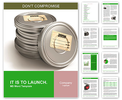 3D Rendered Film Cans Isolated On White Background With Clipping Path Word Template