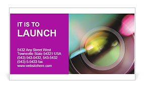Close-Up Photography: Abstract Shot Of Lens With Pink And Turquoise Reflection Business Card Template