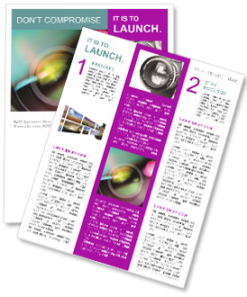 Close-Up Photography: Abstract Shot Of Lens With Pink And Turquoise Reflection Newsletter Template