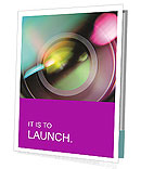 Close-Up Photography: Abstract Shot Of Lens With Pink And Turquoise Reflection Presentation Folder