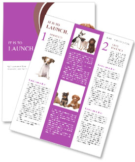 Isolated White Background Featuring A Large Group Of Puppies Newsletter Template