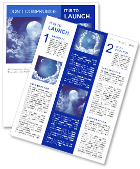 Starry Night Sky With Moonlit Stairway To The Clouds Newsletter Template