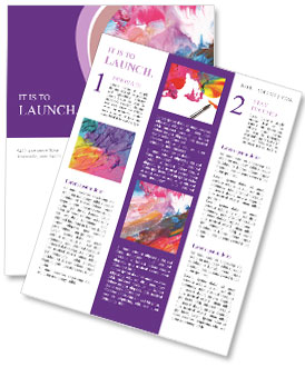Hand Painted Abstract Acrylic Background Newsletter Template