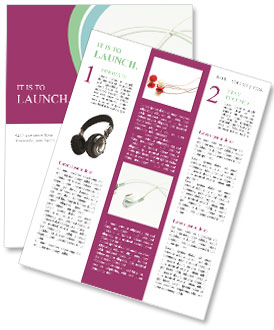 Isolated White Earphone For Enhanced Visibility Newsletter Template