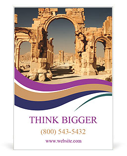 Exploring The Historical Ruins Of Palmyra, An Ancient City In The Syrian Desert. Ad Template