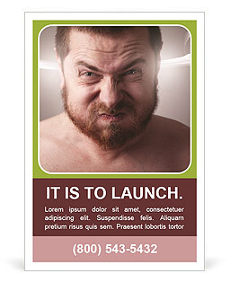Managing Stress: Illustration Of A Man Experiencing Head Pressure Due To Anger And Upset Ad Template
