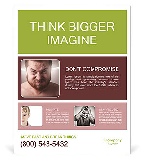 Managing Stress: Illustration Of A Man Experiencing Head Pressure Due To Anger And Upset Poster Template