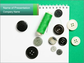 Notebook and Sewing Stuff PowerPoint Template