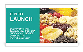 Close-Up View Of Dried Fruits And Nuts: A Nutritious And Delicious Snack Option Business Card Template