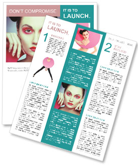 Attractive Model In A Fashion Shoot With Emphasis On Makeup And Body Shapes Concept. Newsletter Template