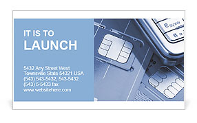 Blue-Toned Close-Up Shot Of Mobile Phone With Sim Cards Business Card Template