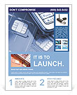 Blue-Toned Close-Up Shot Of Mobile Phone With Sim Cards Flyer Template