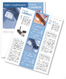 Blue-Toned Close-Up Shot Of Mobile Phone With Sim Cards Newsletter Template