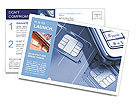 Blue-Toned Close-Up Shot Of Mobile Phone With Sim Cards Postcard Template