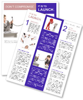 Angry Boss Shouting At Secretary On Phone: A Portrait Newsletter Template