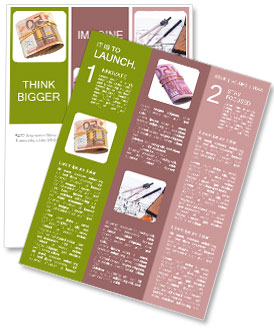 Secured With A Rubber Band: Stacks Of 50-Euro Banknotes Newsletter Template