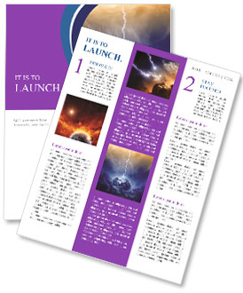Powerful Lightning Strikes Planet Earth Amidst Dark And Dramatic Skies Newsletter Template