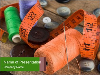 Silk Thread Bobbins PowerPoint Template
