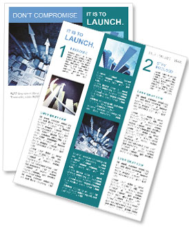 High-Quality 3D Visualization Of Business Growth Chart With Dynamic Upward Arrows Newsletter Template