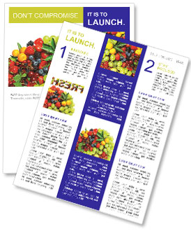 Summer Fruit Salad With A Variety Of Fresh Berries Newsletter Template
