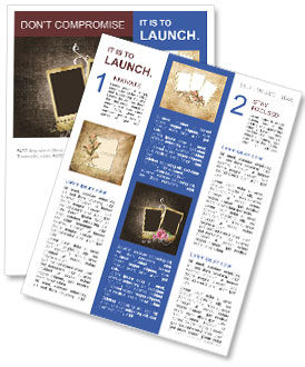 Flower-Adorned Vintage Backdrop With Picture Frames For Photography Newsletter Template