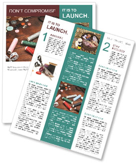 Antique Sewing Kit With Scissors And Buttons Newsletter Template