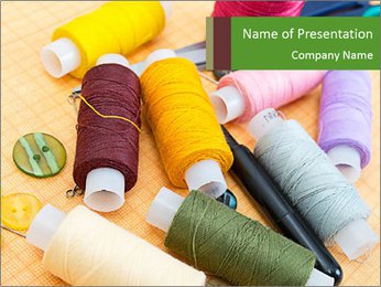 Multicolored Bobbins PowerPoint Template
