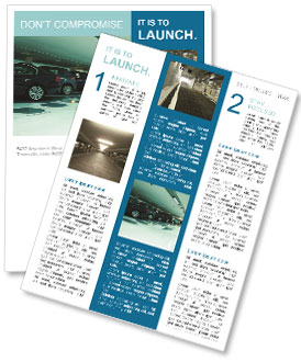 Cyan-Toned Parking Garage: A Convenient Way To Park Your Vehicle Newsletter Template
