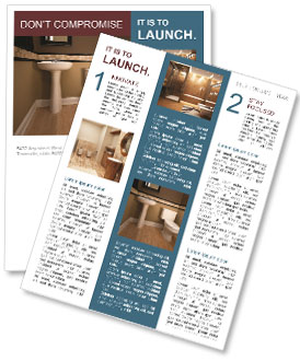 Vertical Bathroom Photo Captured With Wide-Angle Lens Newsletter Template